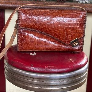 Vintage 1940’s Authentic Alligator Handbag